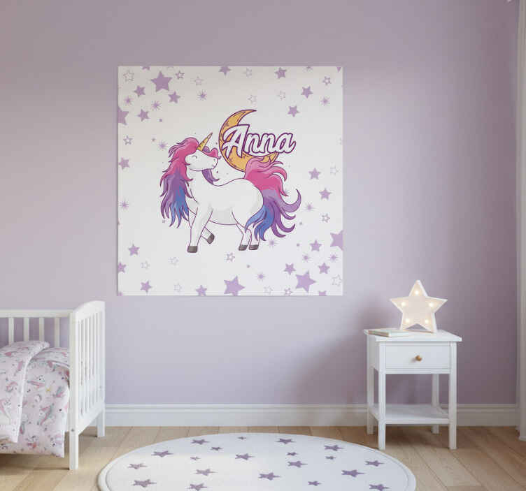 Personalisierte poster einhorn mit sternen - TenStickers