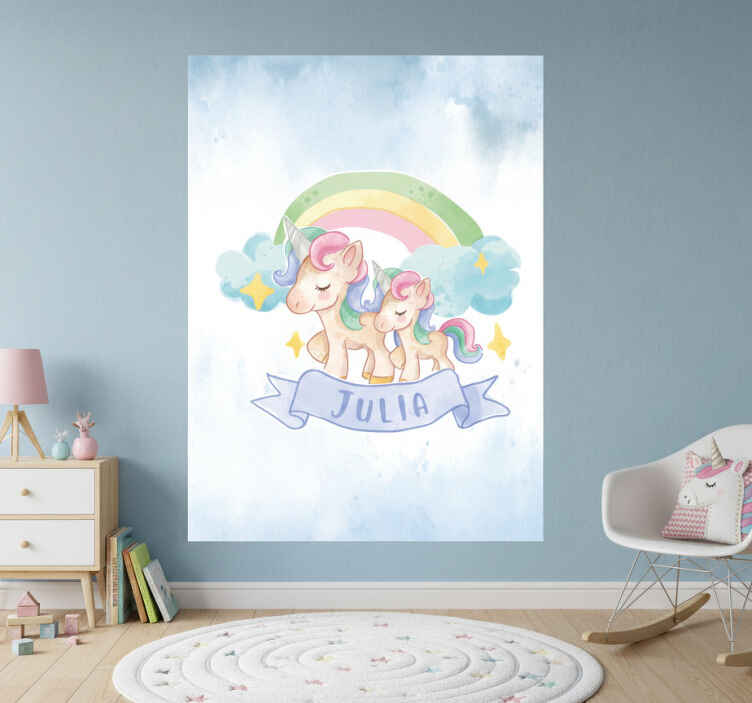 Personalisierte poster süßes einhorn-paar - TenStickers