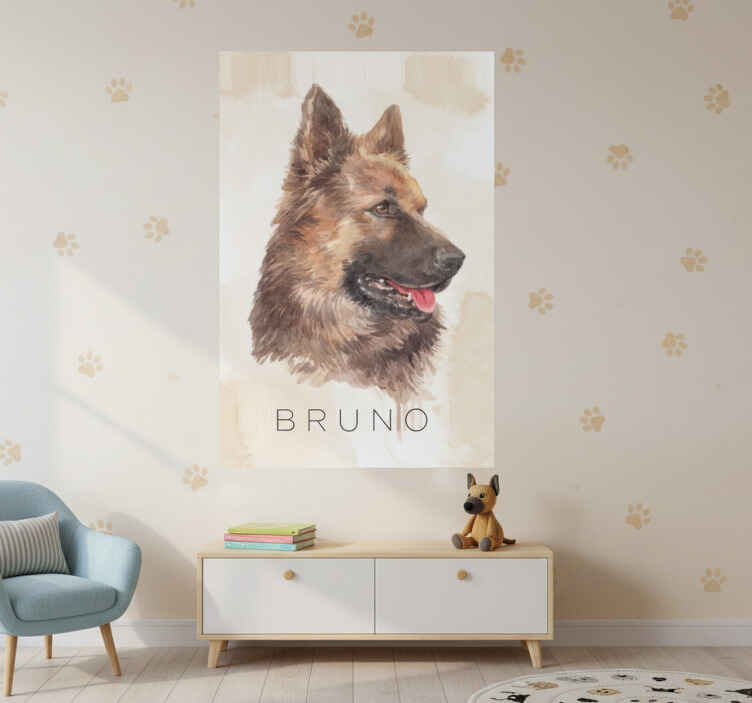 Personalisierte poster schäferhund porträt - TenStickers