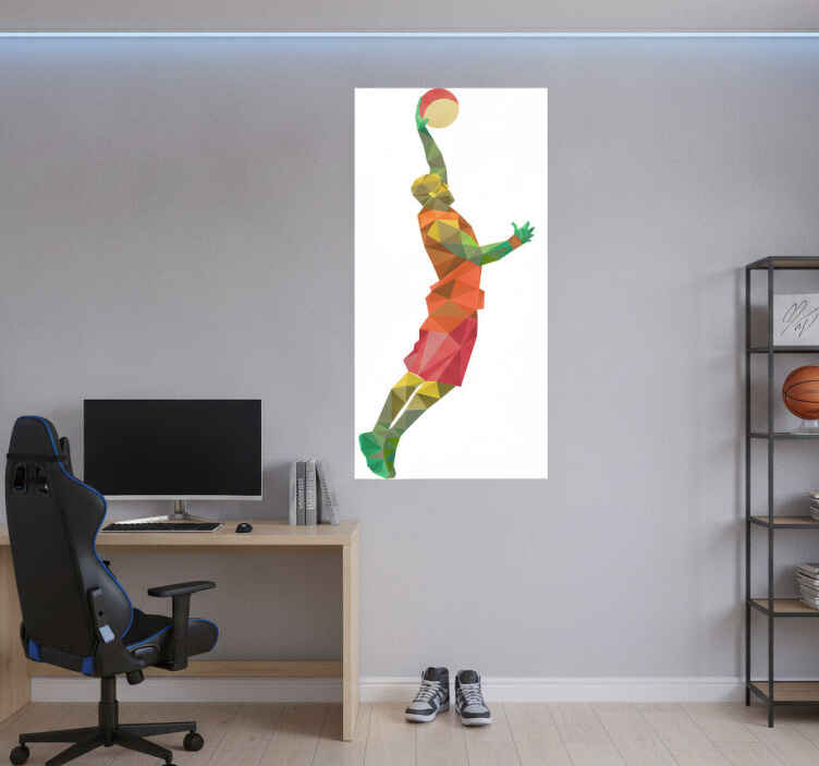 Basketball poster geometric player vinyl decor - TenStickers