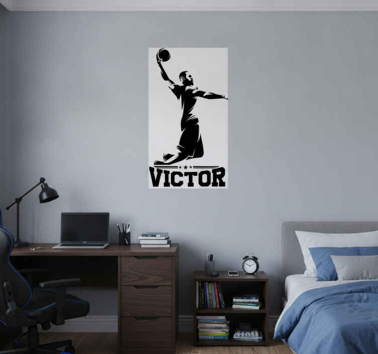 Poster basket jogador de basquete com nome - TenStickers