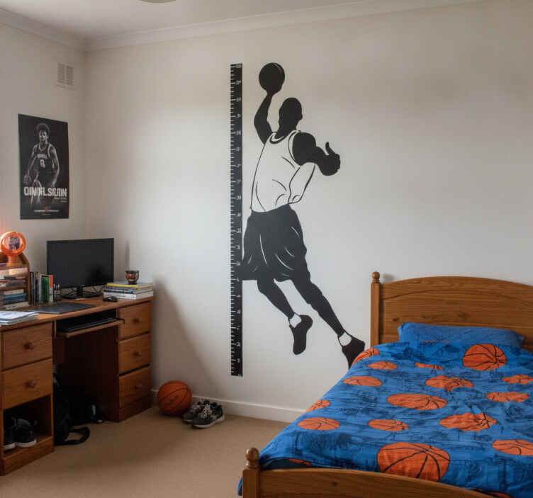 Poster basket vinil decorativo medidor de basquete - TenStickers