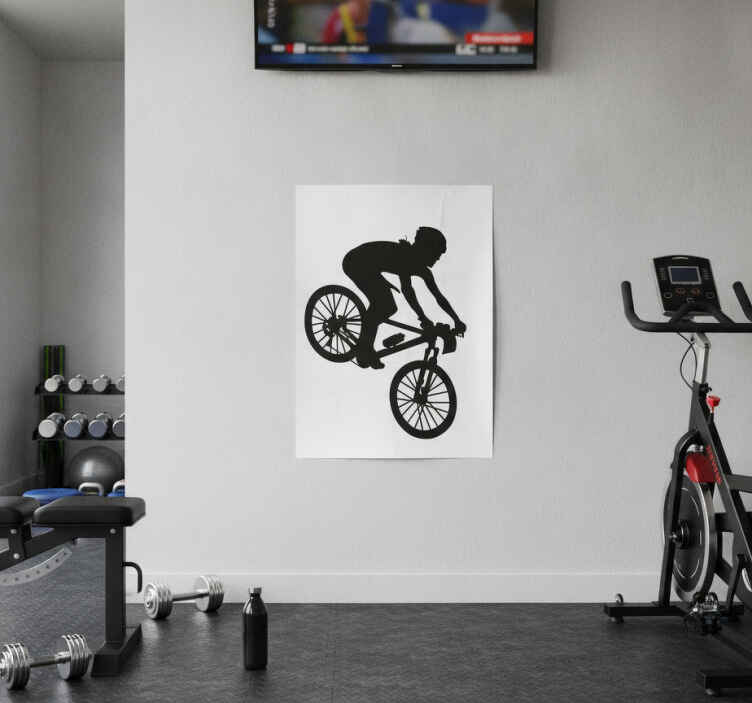 Poster ciclismo vinil decorativo silhueta mountain bike - TenStickers