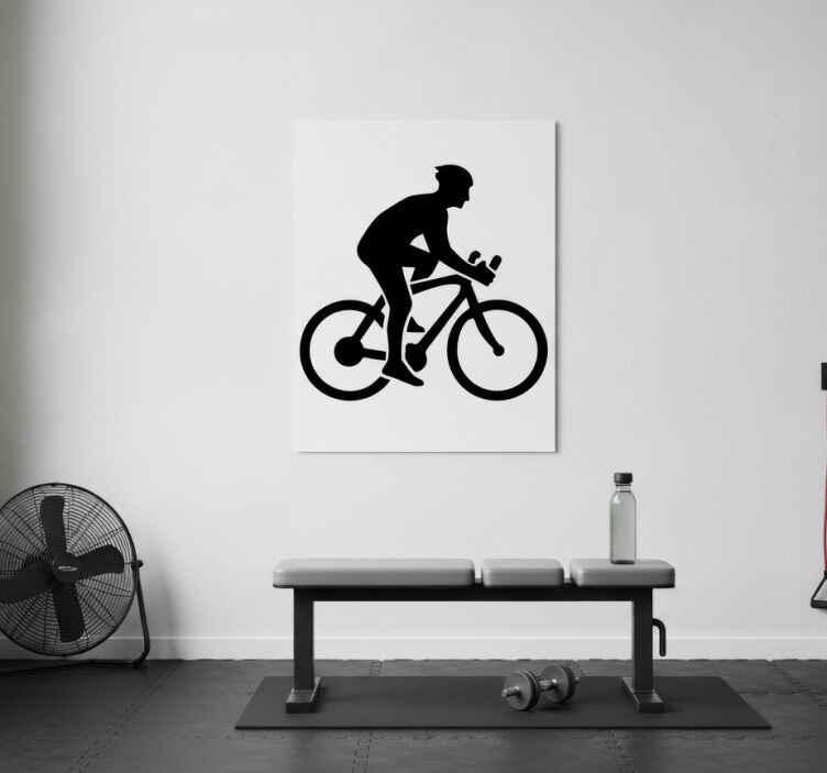 Poster ciclismo vinilo de ciclista en ruta - TenVinilo