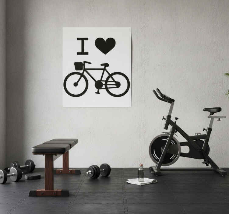 Poster ciclismo vinil decorativo eu amo bicicletas - TenStickers