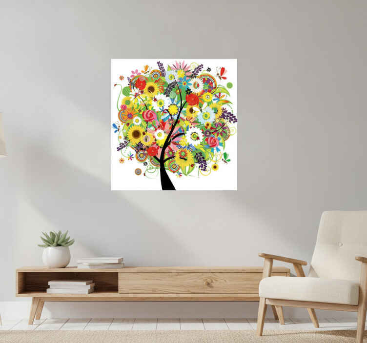 Poster árboles vinilo decorativo árbol verano - TenVinilo