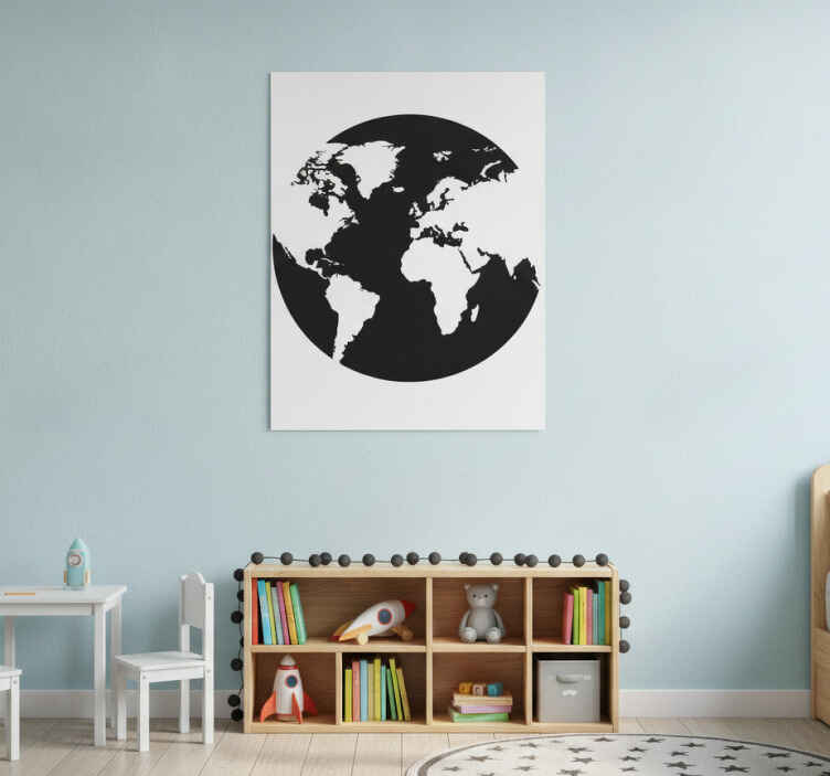 Poster do mapa mundial adesivo decoração círculo - TenStickers