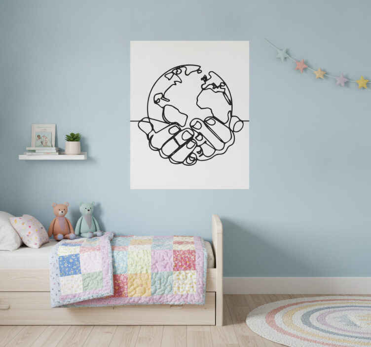 Poster mapamundi tierra minimalista - TenVinilo