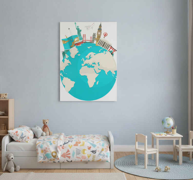 Poster mapamundi mapa de turismo mundial - TenVinilo