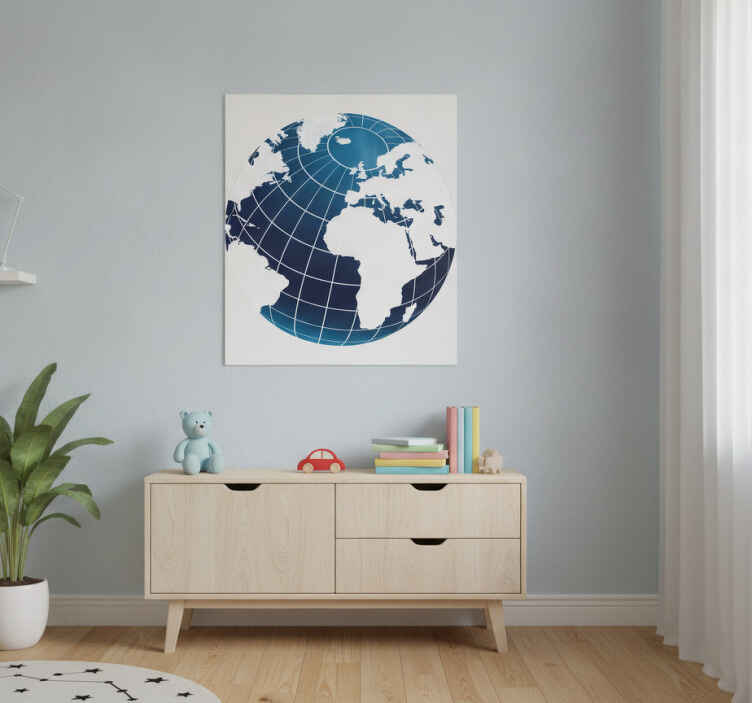 Poster do mapa mundial com meridianos - TenStickers
