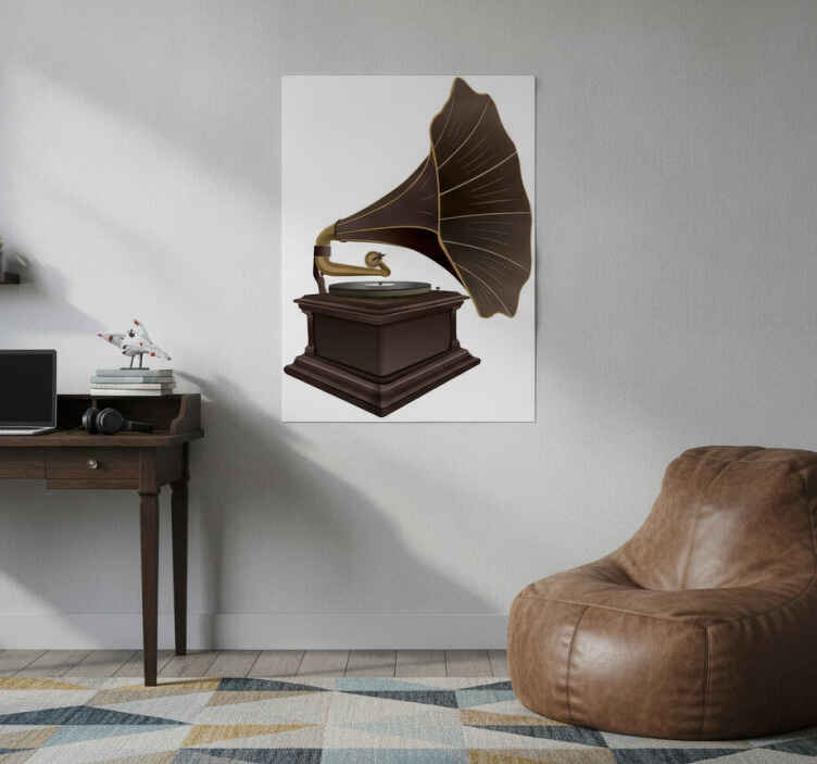 Poster de música vinil decorativo gramofone antigo - TenStickers