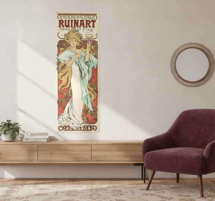 Poster vintage póster adhesivo champán ruinart - TenVinilo