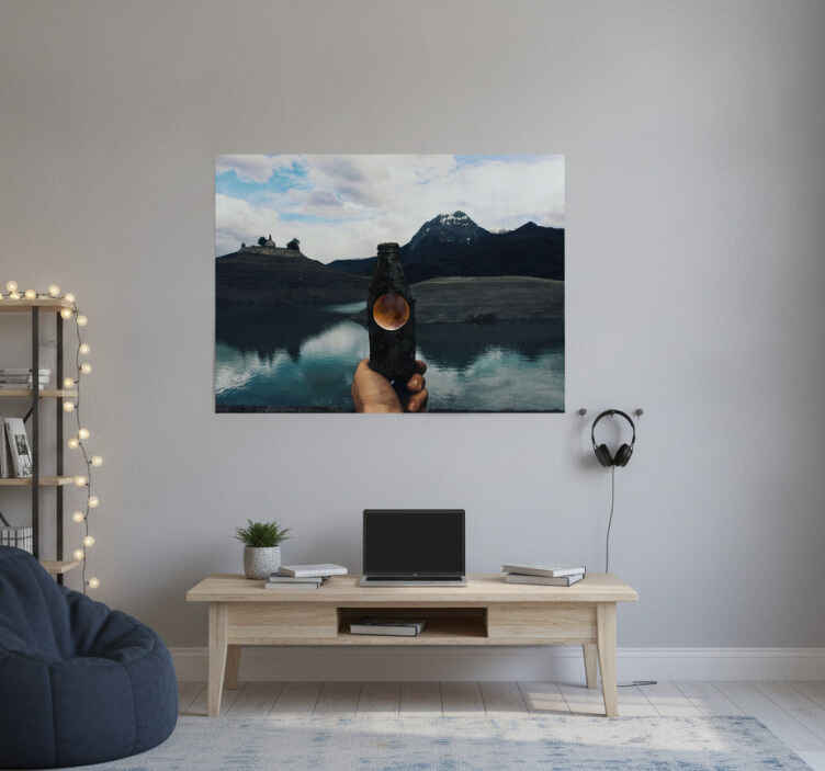 Poster paisajes diseño estético de luces botella - TenVinilo