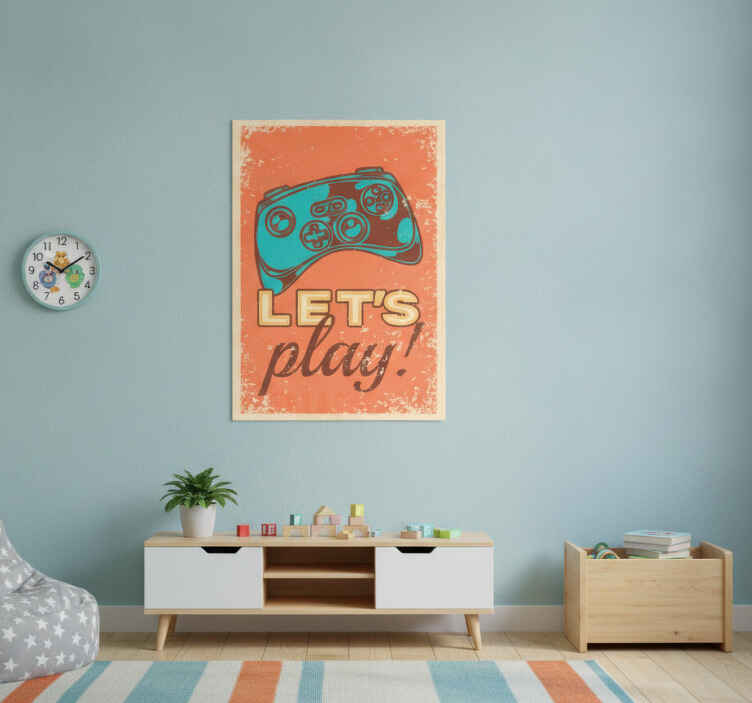 Gaming poster im retro-stil „let's play“ - TenStickers