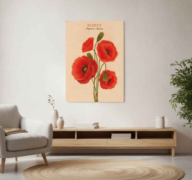 Blumenposter mit mohnblumen - TenStickers