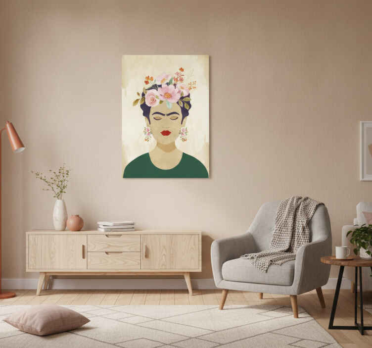 Flower poster woman with flowers - TenStickers