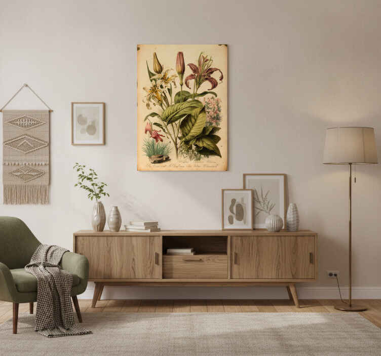Flores plakát - vintage növényi nyomat - TenStickers