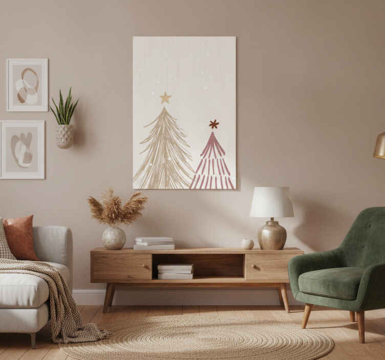 Juleplakat minimalistisk juletre - Tenstickers