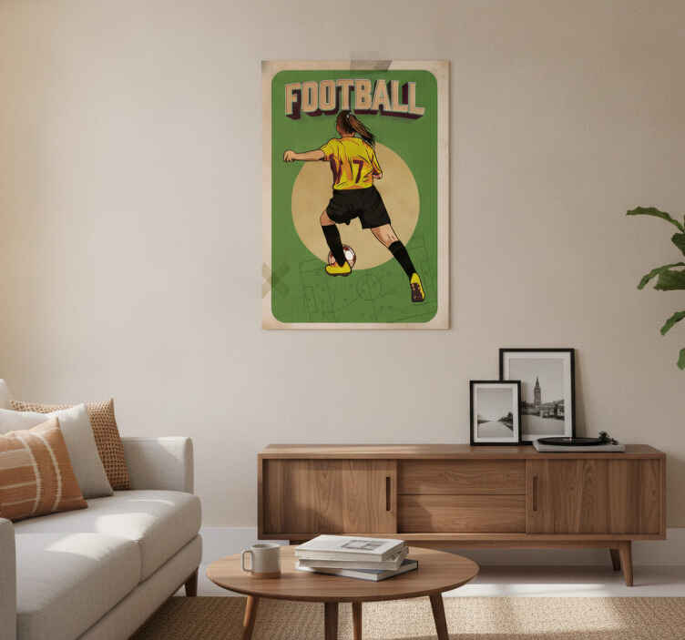 Women’s football retro poster - TenStickers
