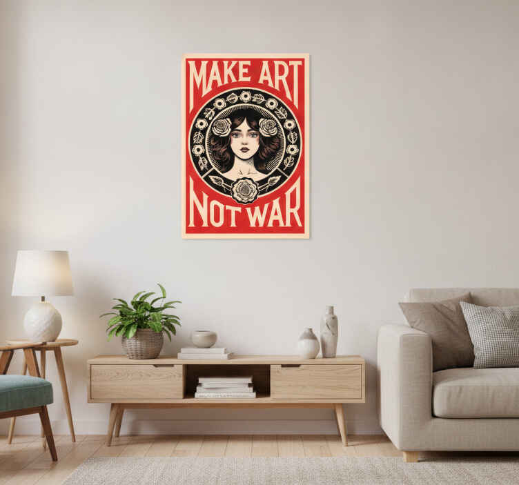 Art poster make art not war - TenStickers