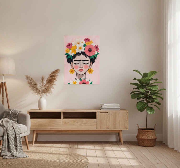 Art poster flower hat frida - TenStickers