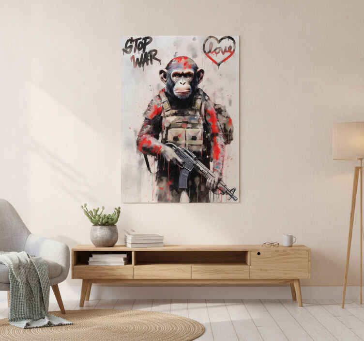 Soldier monkey art poster - TenStickers
