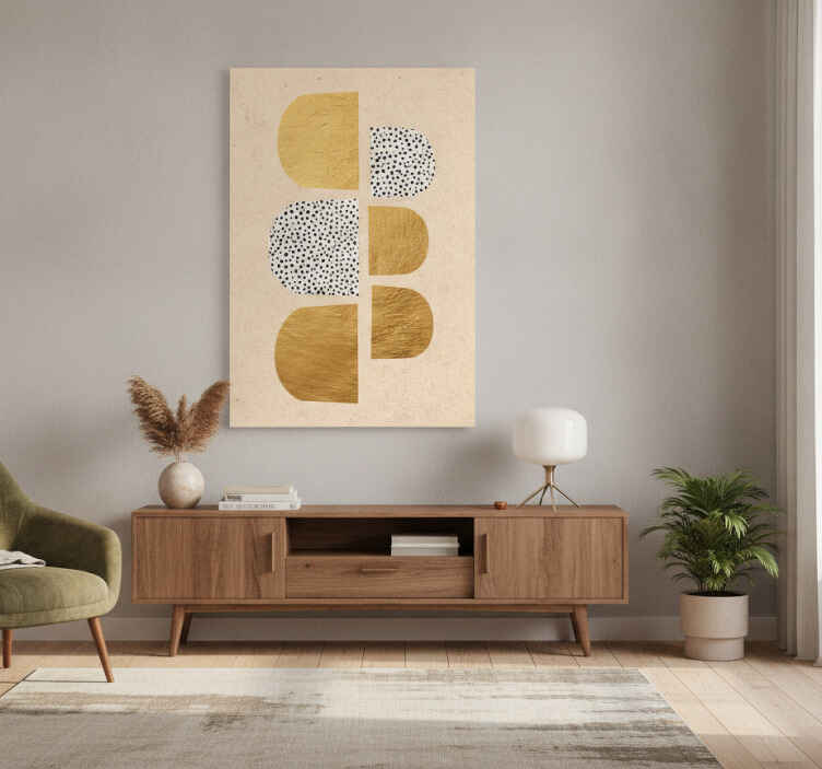 Golden abstract art poster - TenStickers