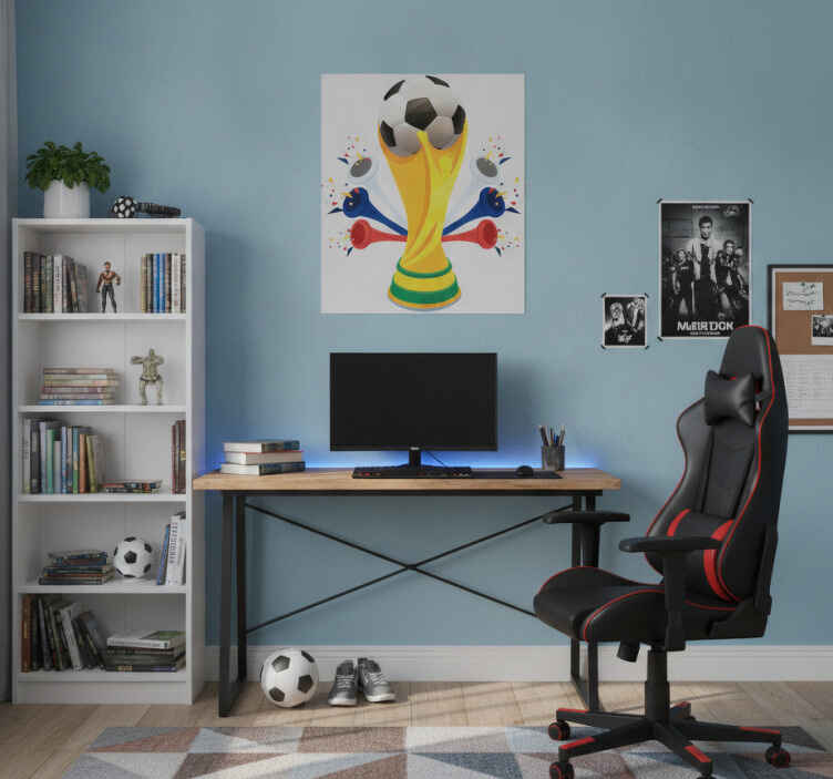 Poster fútbol vinilo balón copa del mundo - TenVinilo