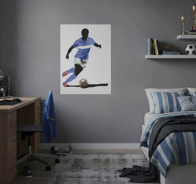 Poster fútbol vinilo decorativo futbolista - TenVinilo