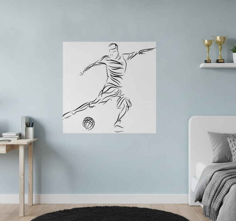 Poster fútbol futbolista abstracto - TenVinilo