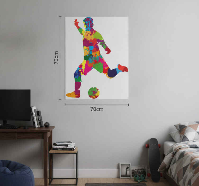 Poster fútbol jugador salpicaduras de colores - TenVinilo