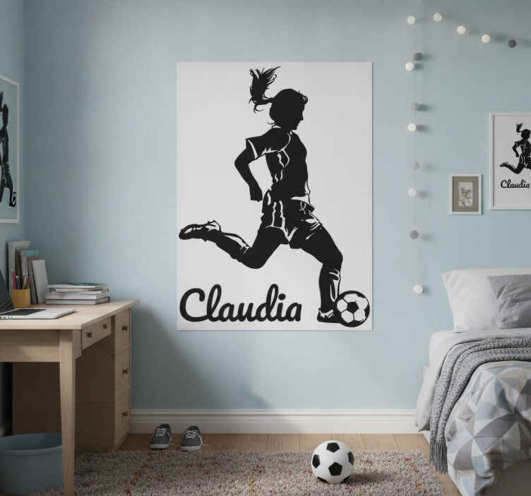Football poster featuring named female player - TenStickers
