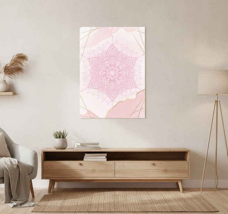 Zen poster pink watercolor mandala art print - TenStickers