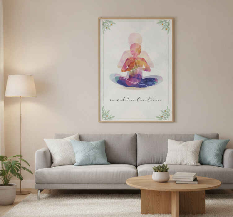 Zen poster meditation silhouette - TenStickers