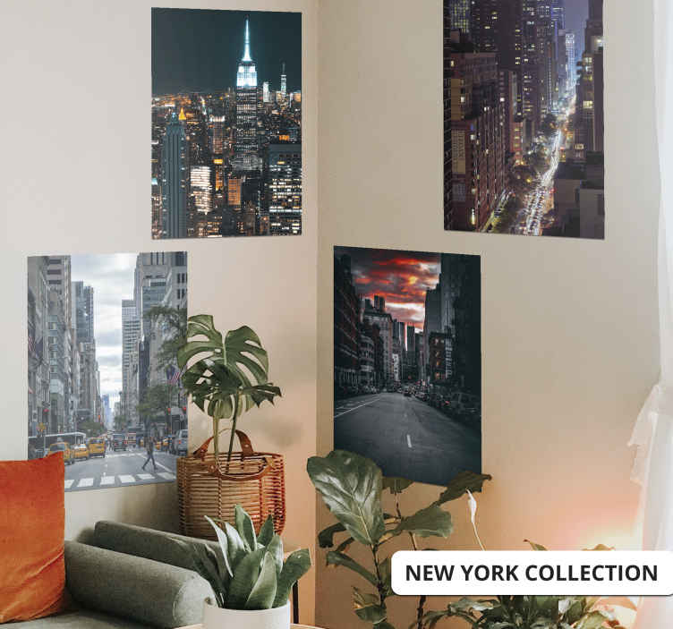 New York on natten plakat - TenStickers