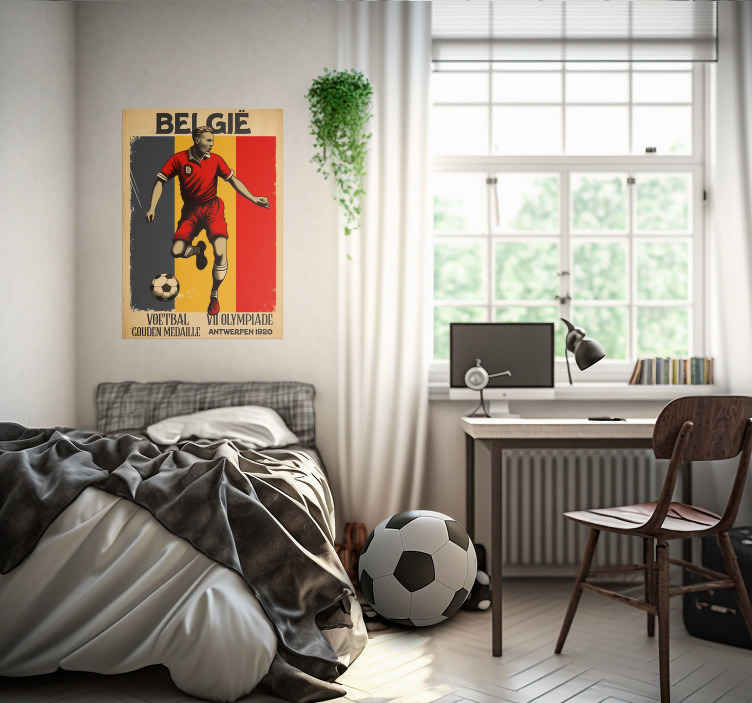 Vintage Belgische voetbal poster - TenStickers