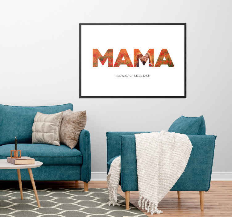 Poster Wohnzimmer mama, ich liebe dich. - TenStickers