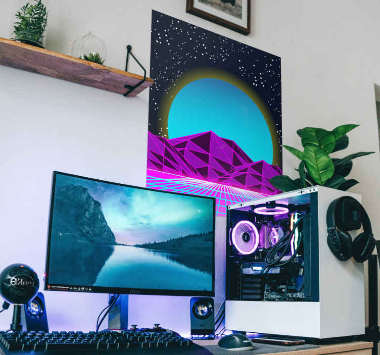 Póster colorido retrowave - suelo de