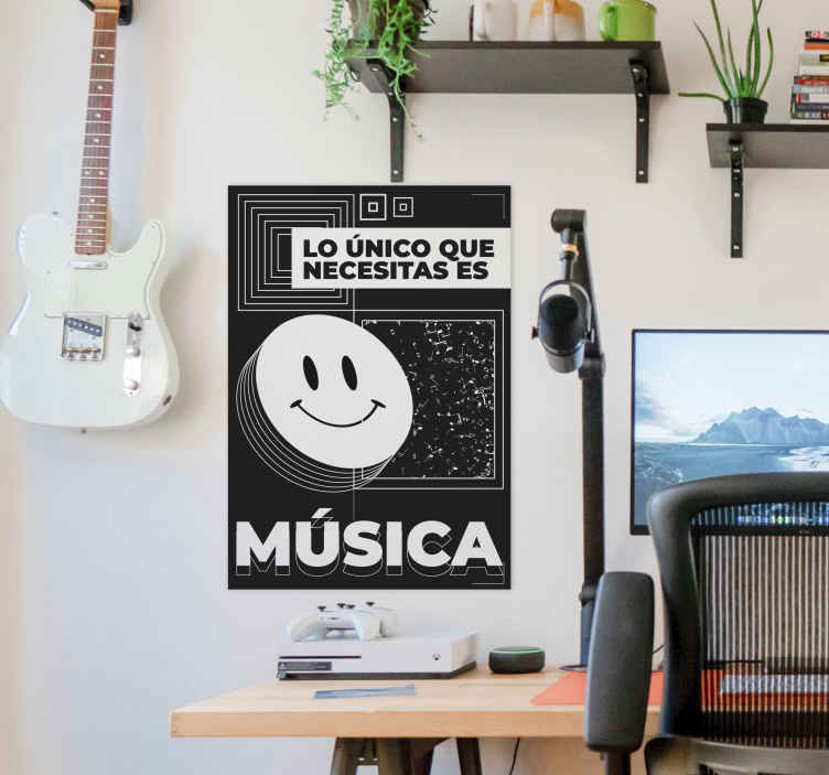 Poster lo único que necesitas es música - como decorar