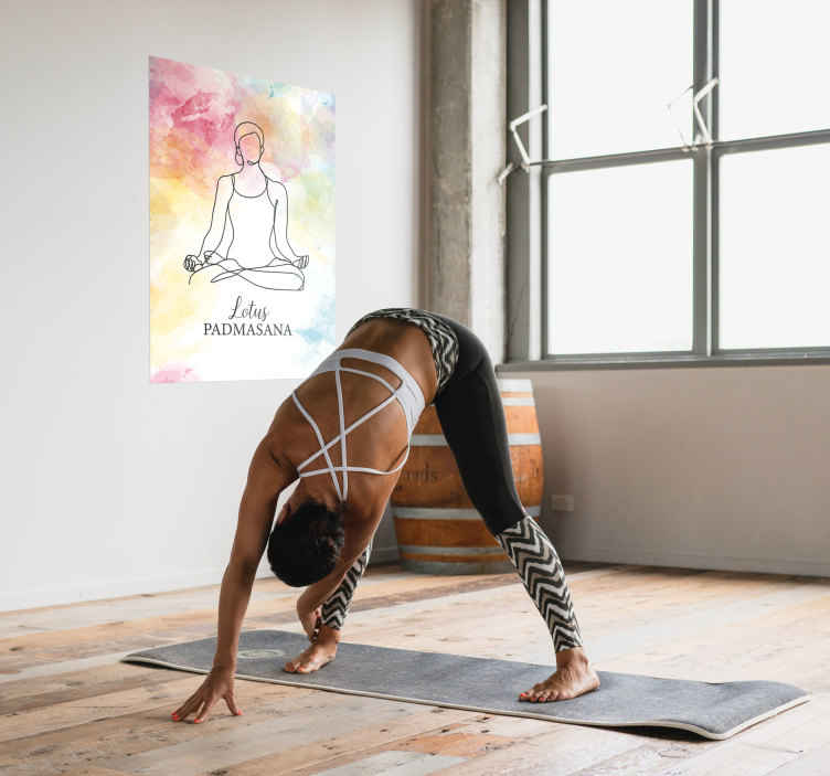 Lijnen kunst poster meditatie - TenStickers