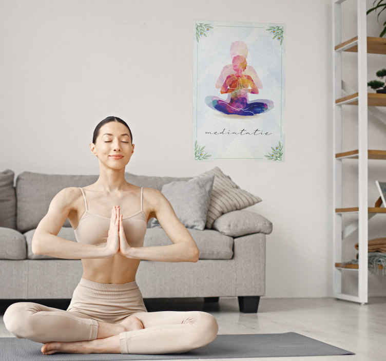 Silhouet meditatie poster - TenStickers