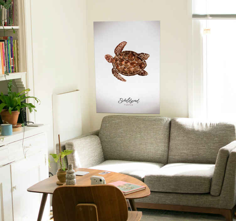 Poster met aguarel schildpad - TenStickers