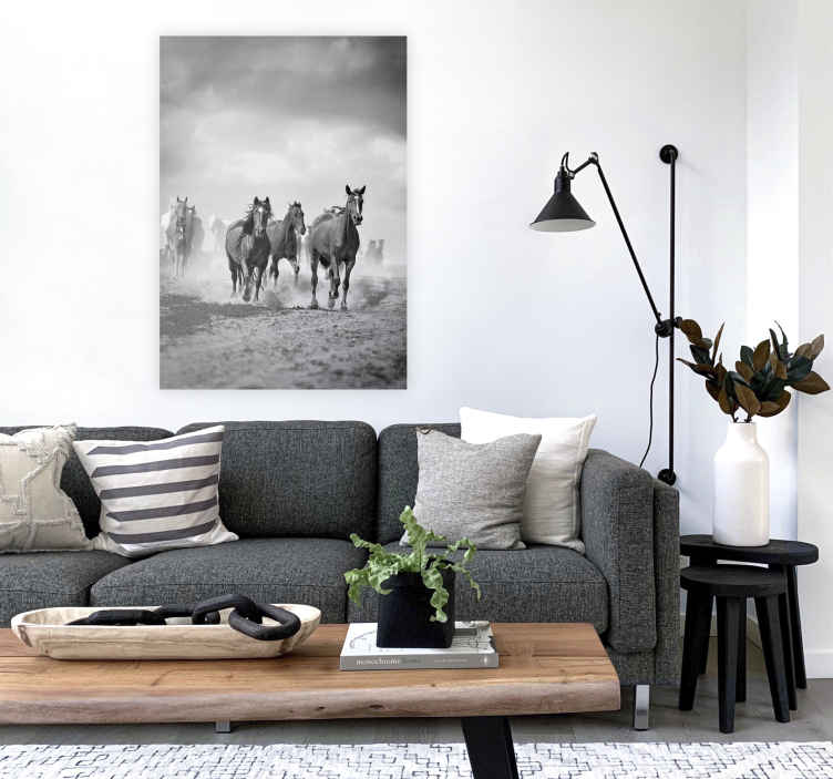 Posters zwart en wit paarden - TenStickers