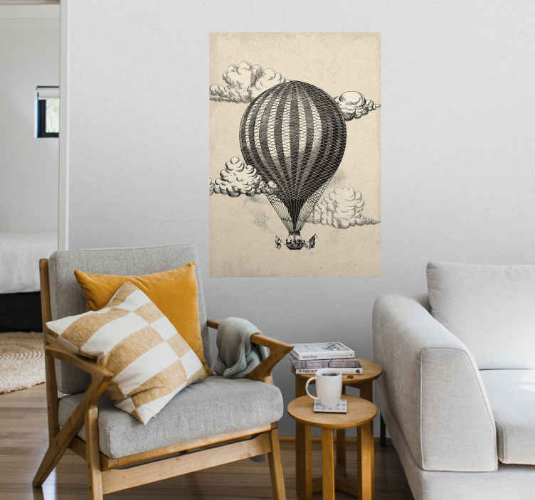 Vintage hot air balloon poster - TenStickers