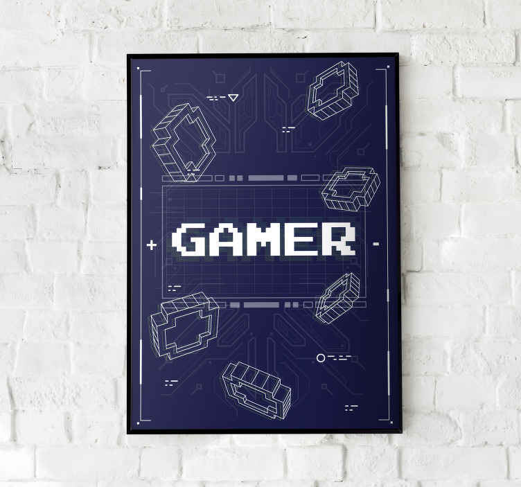 Poster videogioco giocatore retrò - TenStickers