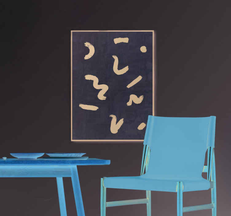 Poster nordico forme di pennello in nero - TenStickers
