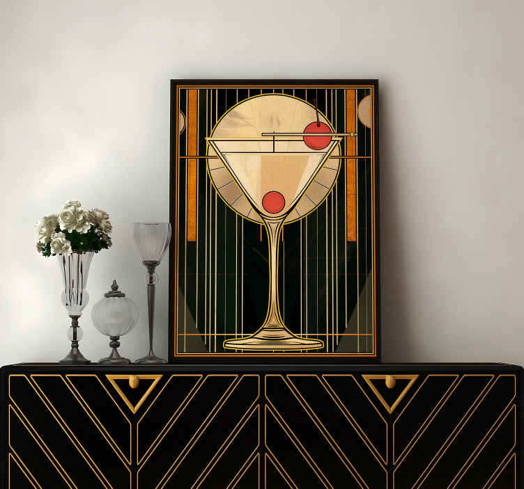 Dry martini Art Déco poster - TenStickers