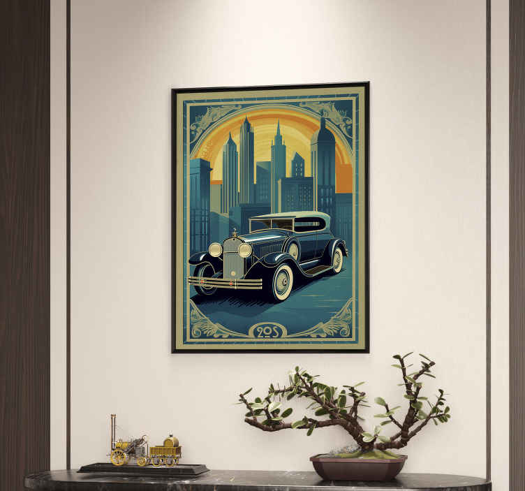 Art déco poster vintage 20s car - TenStickers