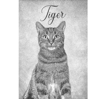 Poster Tiere graue Katze mit Namen - TenStickers