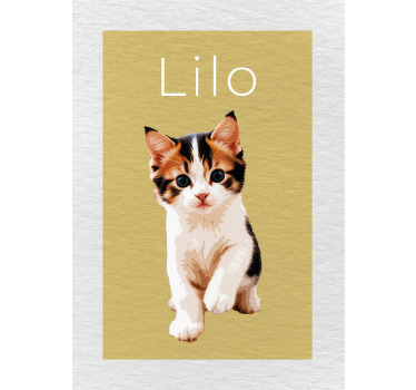 Poster Tiere Baby Katze mit Namen - TenStickers
